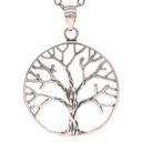 Jewellery Pendant - Tree of Life with Roots Cut Through - Silver - Yogavni